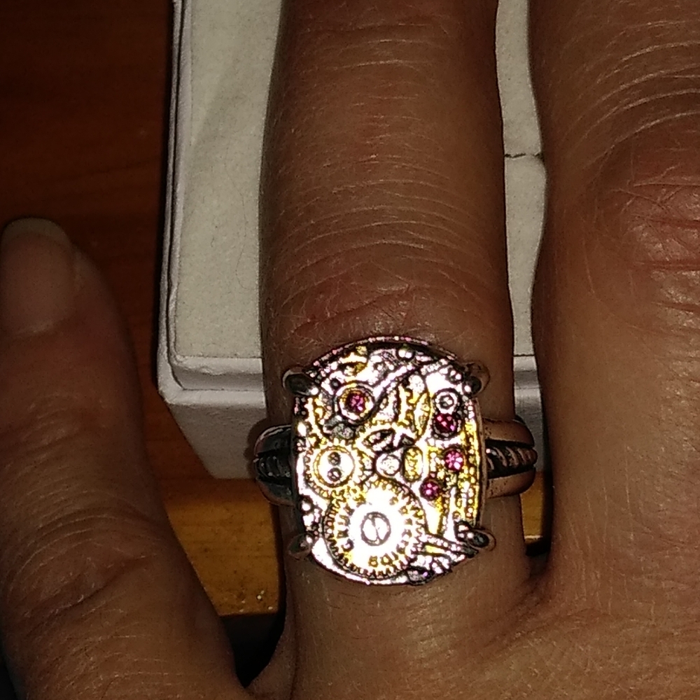 Watch deconstructed  face ring very unique sz7 or 5 available 925